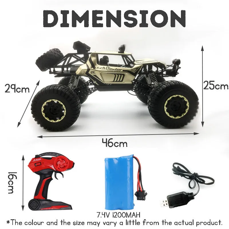 1:8 Scale Large Half-Meter Body Alloy Climbing Remote Control Car, Suspension Shock Absorption, 4WD Off-Road Vehicle Toy