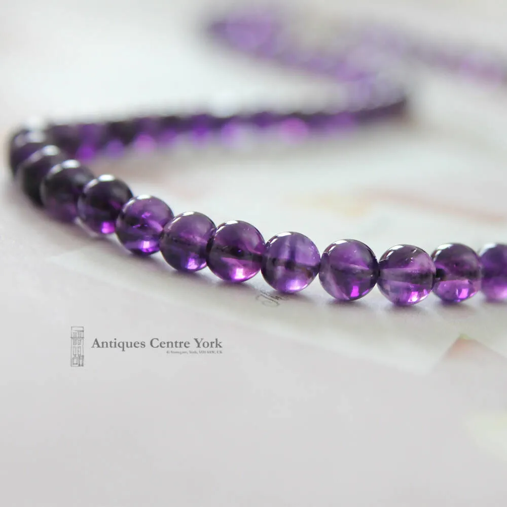 9ct Gold Amethyst Bead Necklace