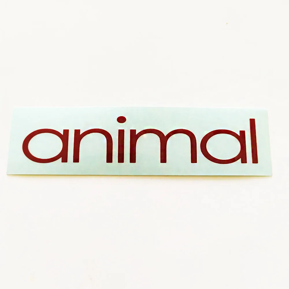 Animal Bikes BMX Sticker / Decal - 10 cm across approx - Maroon / Clear