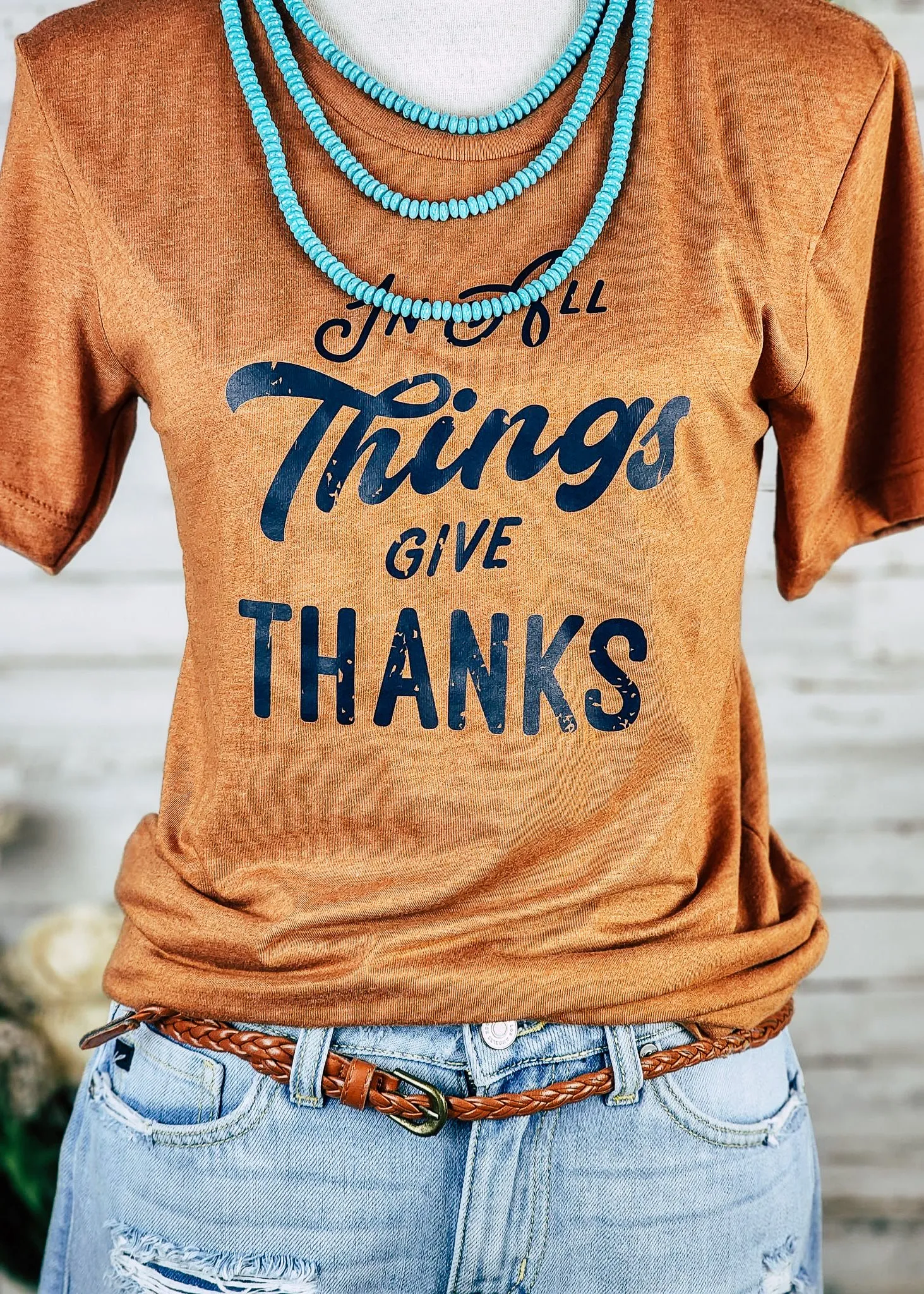 Autumn Give Thanks Short Sleeve Graphic Tee