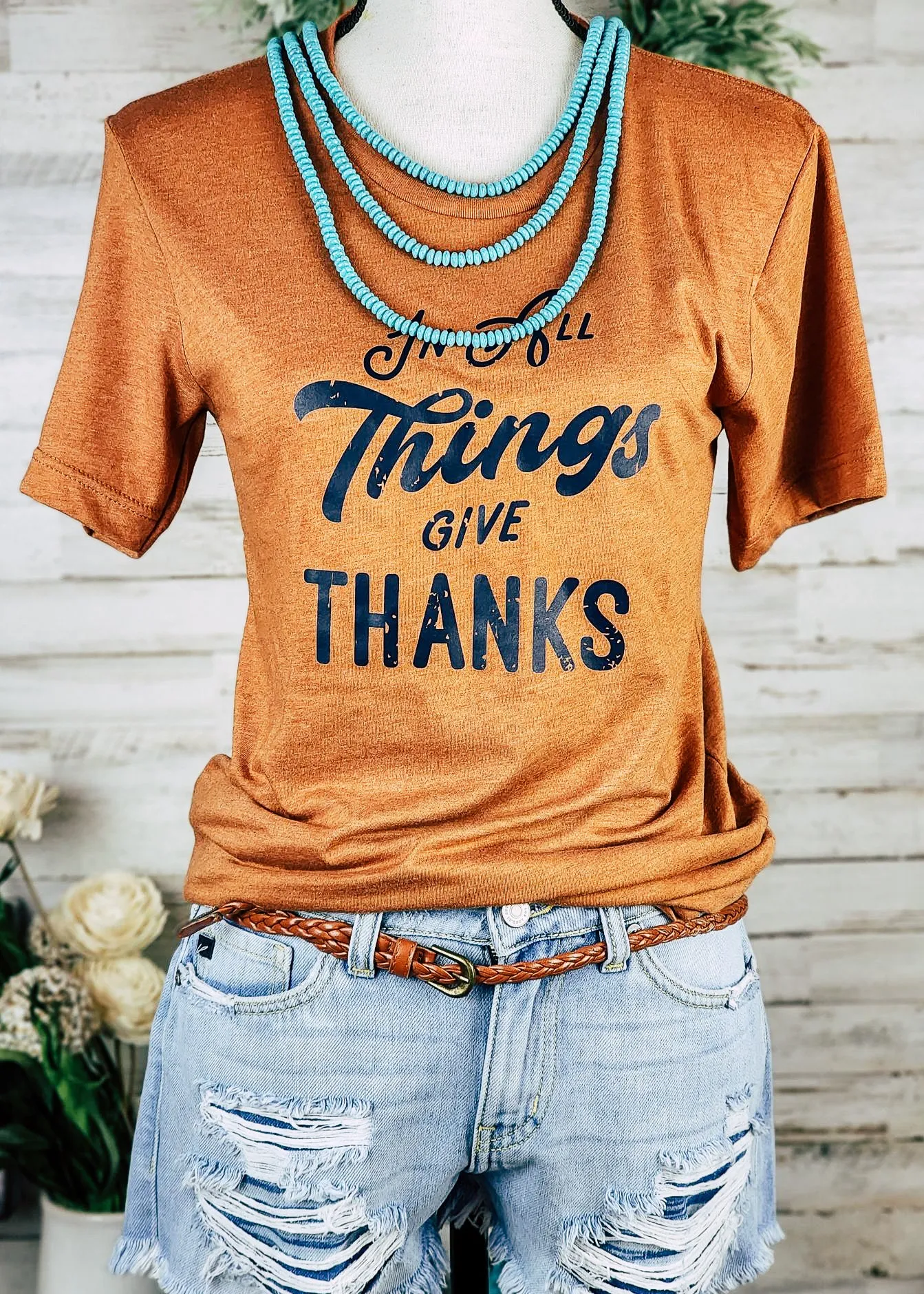 Autumn Give Thanks Short Sleeve Graphic Tee