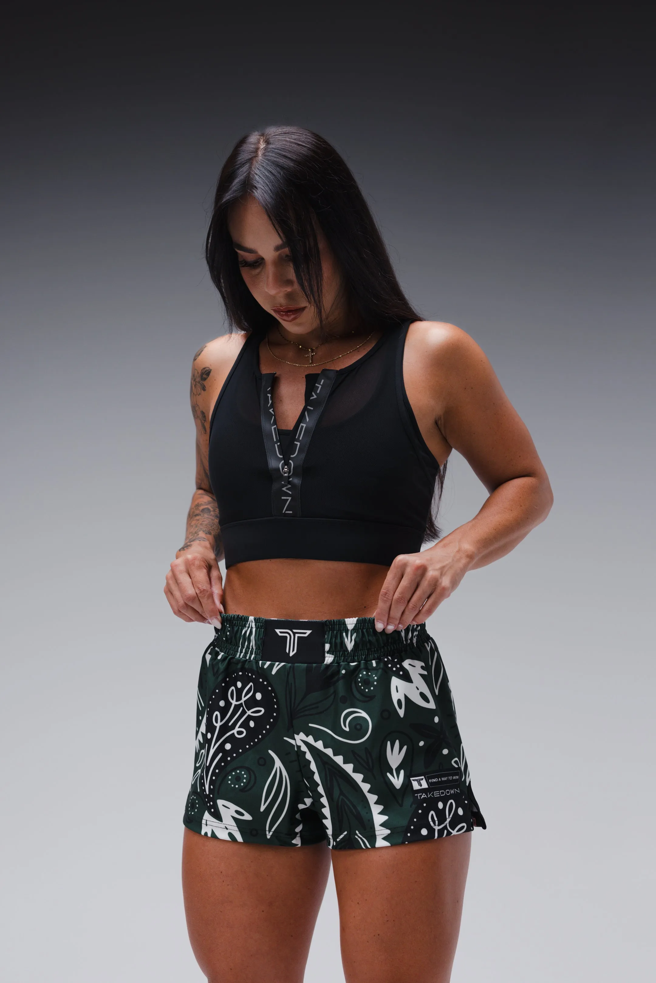 Bandana Women's Fight Shorts (3" Inseam) - Hunter