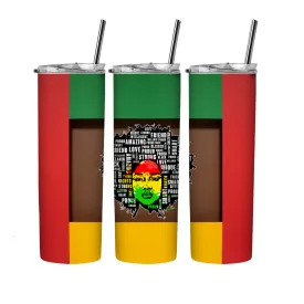 Black history month pre-printed ready to press 20 oz straight tumbler wrap