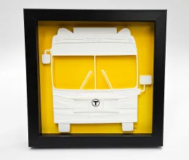 Boston MBTA Bus Framed 3D Paper Art