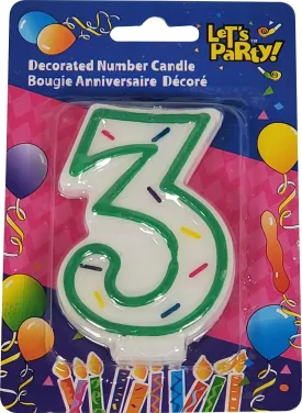 Cake Candle - 3" Number 3 - 45113