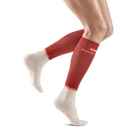 CEP Women's The Run Socks Tall v4 - Red/Off White