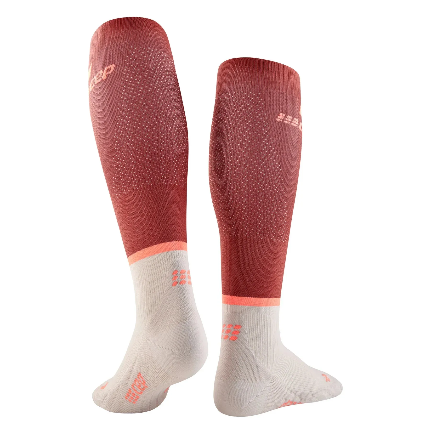 CEP Women's The Run Socks Tall v4 - Red/Off White