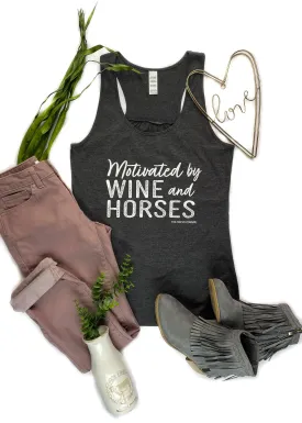 Charcoal Motivated by Wine & Horses Tank