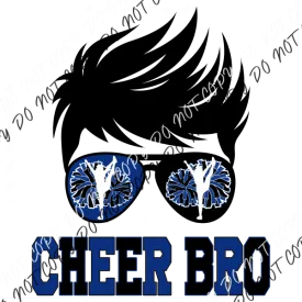 Cheer Bro Royal Blue Black DTF Transfer