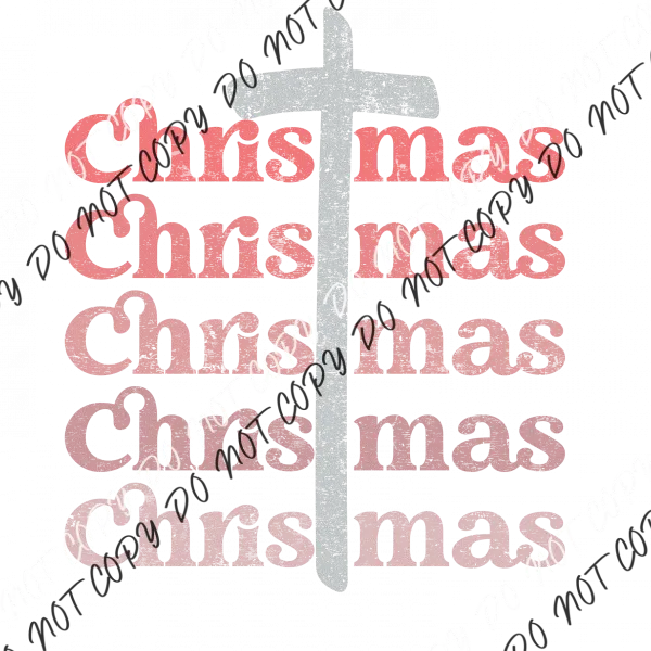 Christmas Mirror Cross DTF Transfer