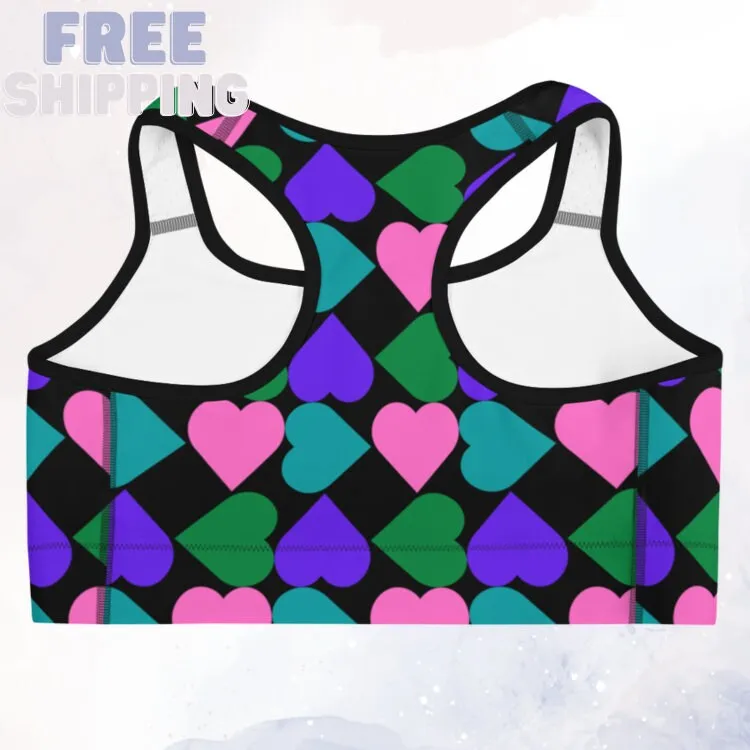 Covered in Hearts Sports Bra