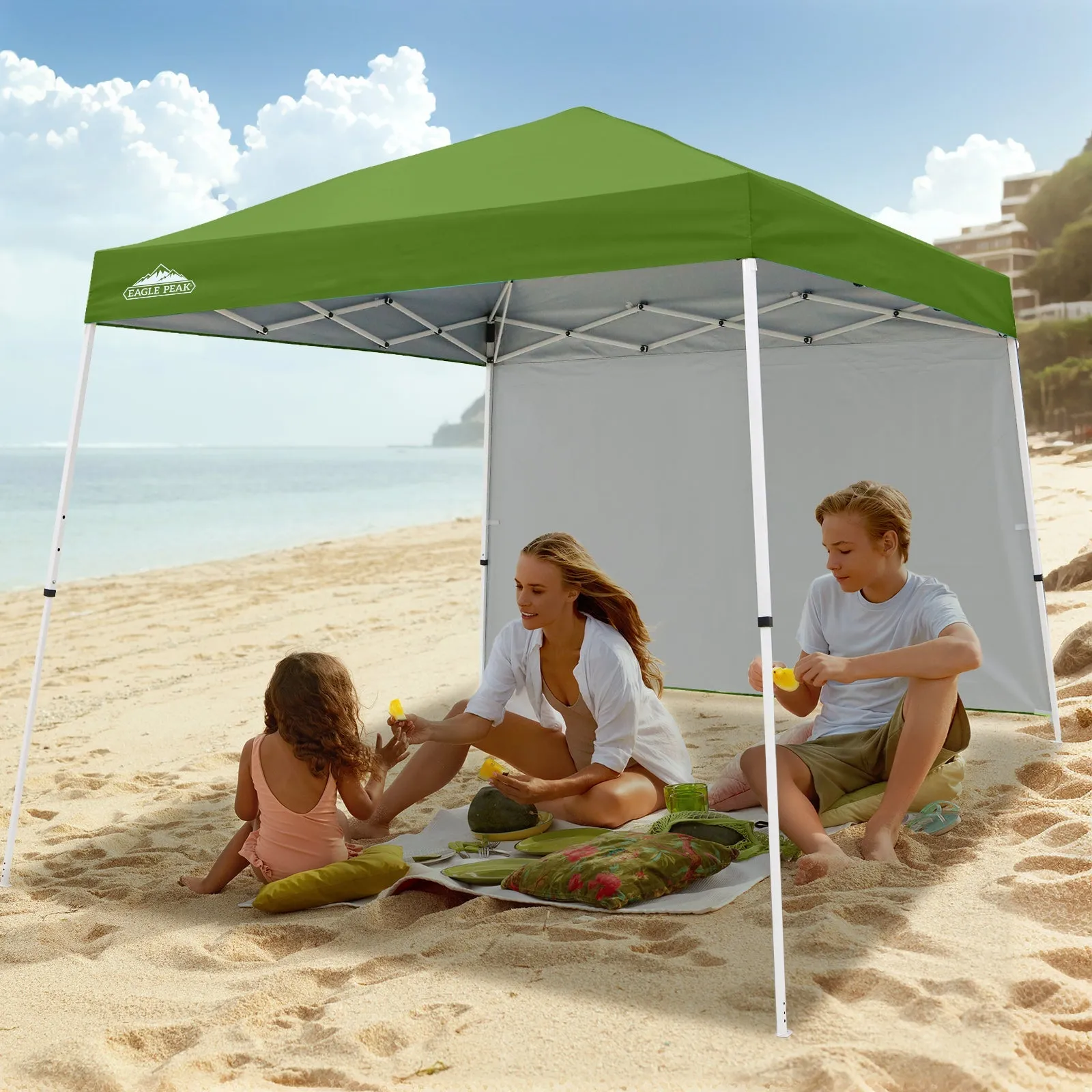 EAGLE PEAK 10x10 Pop Up Canopy Tent with Wall Panel, 10x10 Base 8x8 Top