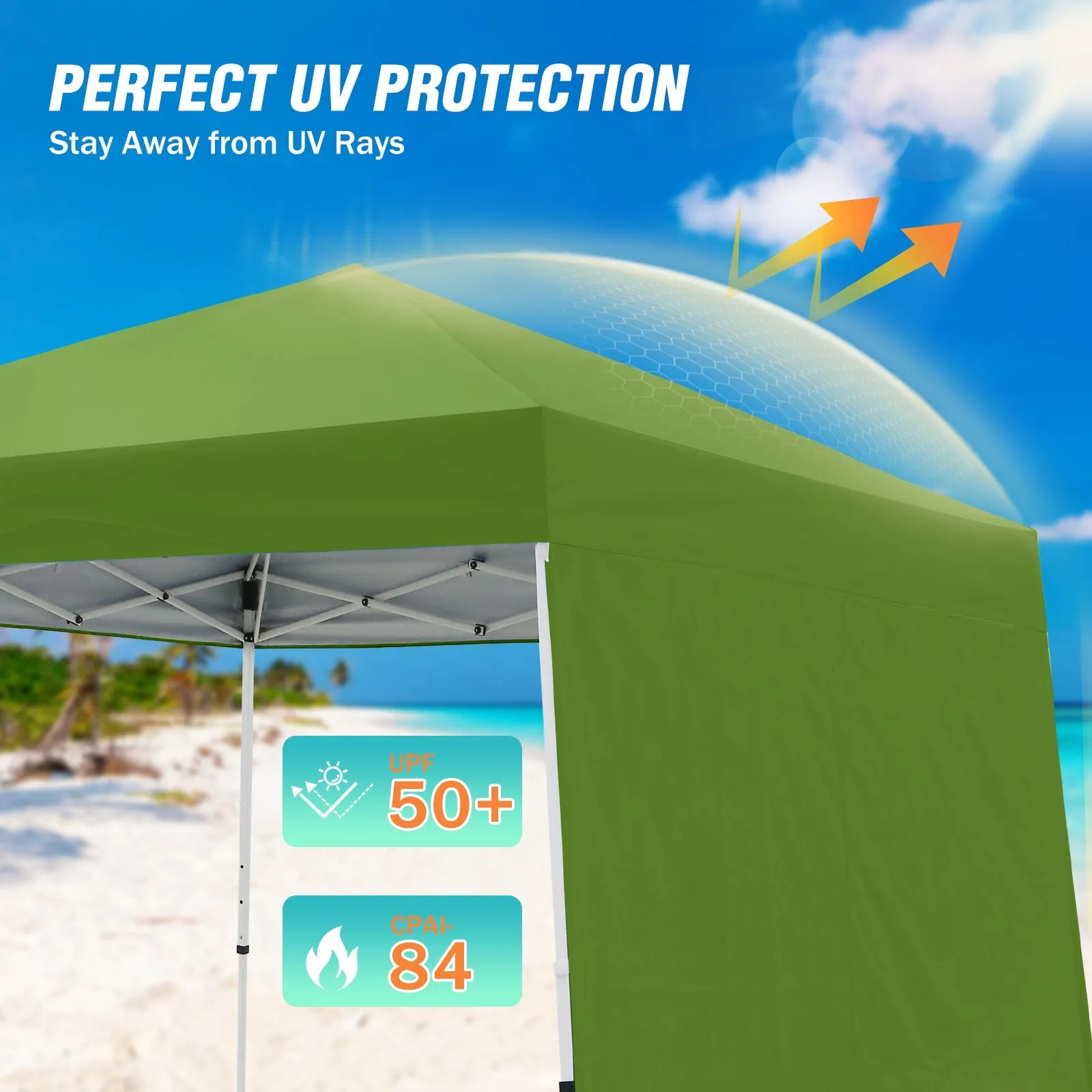 EAGLE PEAK 10x10 Pop Up Canopy Tent with Wall Panel, 10x10 Base 8x8 Top