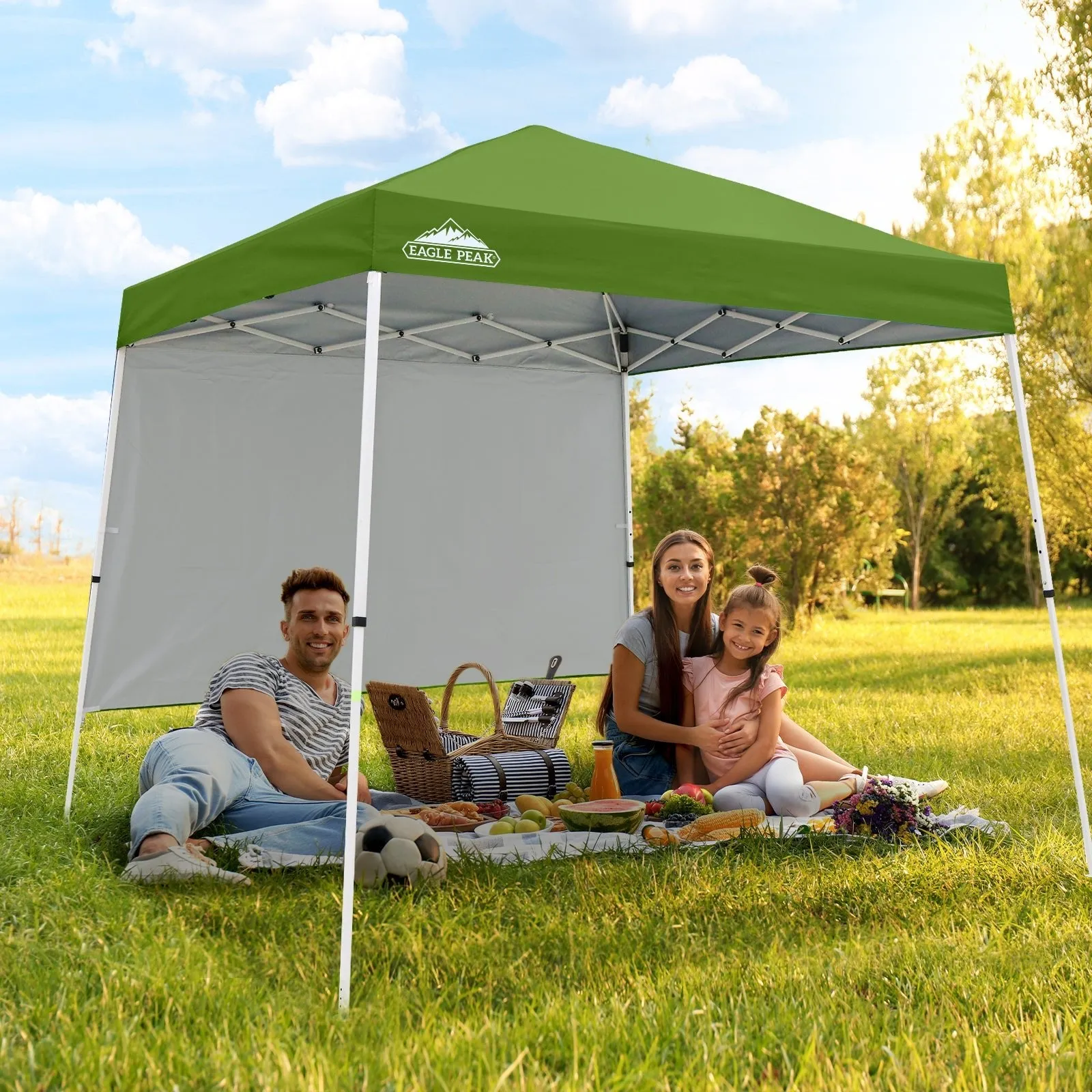 EAGLE PEAK 10x10 Pop Up Canopy Tent with Wall Panel, 10x10 Base 8x8 Top