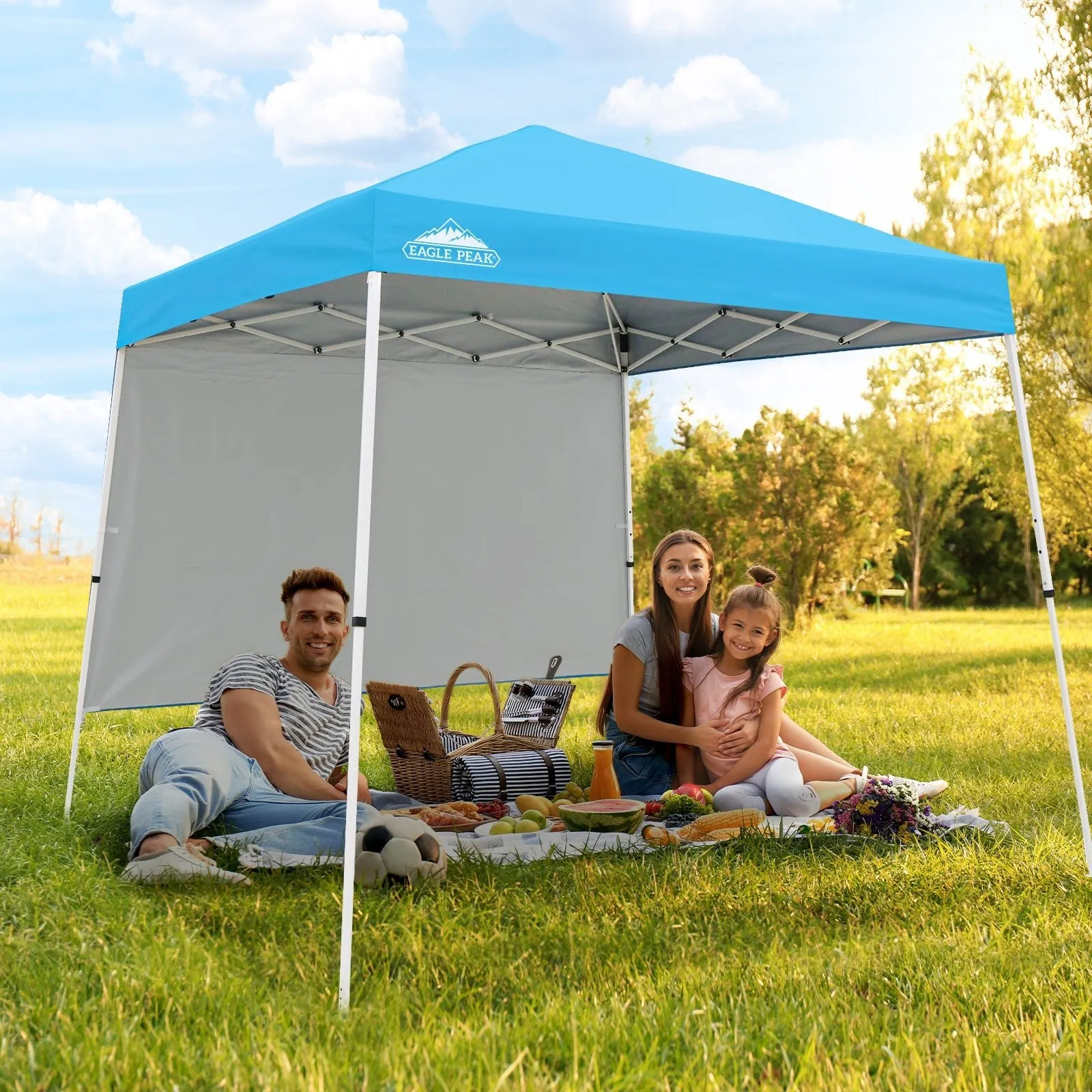 EAGLE PEAK 10x10 Pop Up Canopy Tent with Wall Panel, 10x10 Base 8x8 Top