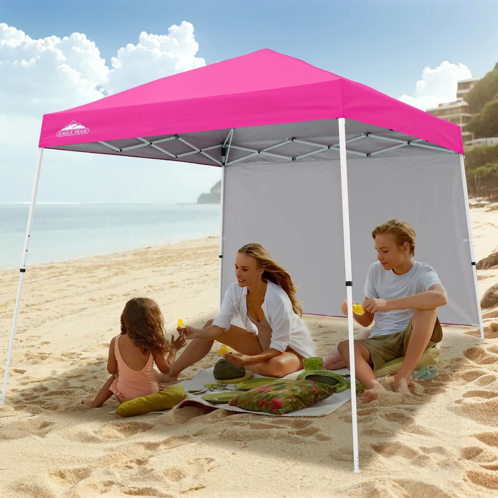 EAGLE PEAK 10x10 Pop Up Canopy Tent with Wall Panel, 10x10 Base 8x8 Top