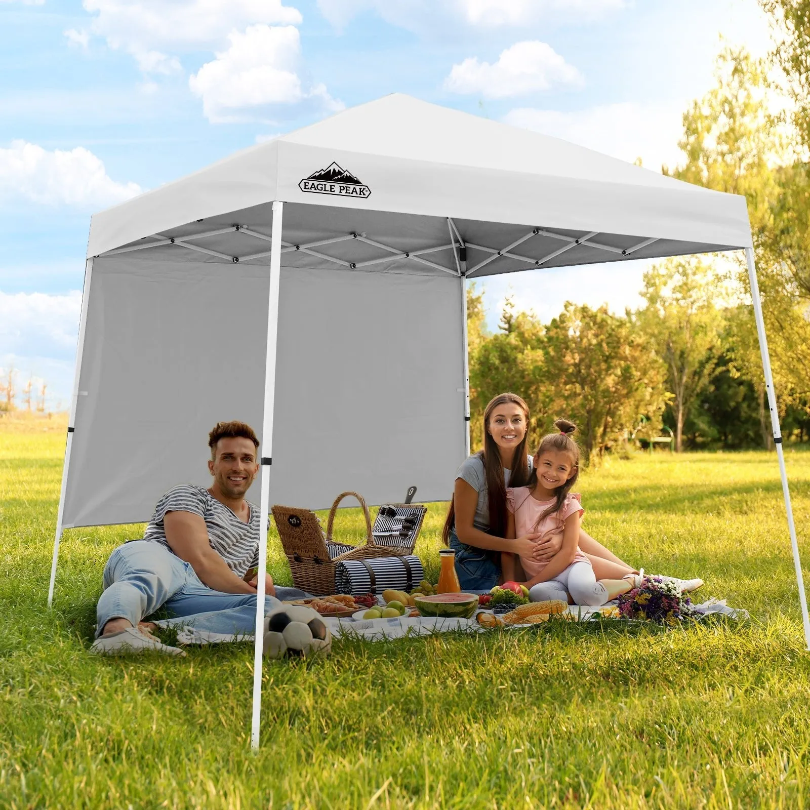 EAGLE PEAK 10x10 Pop Up Canopy Tent with Wall Panel, 10x10 Base 8x8 Top