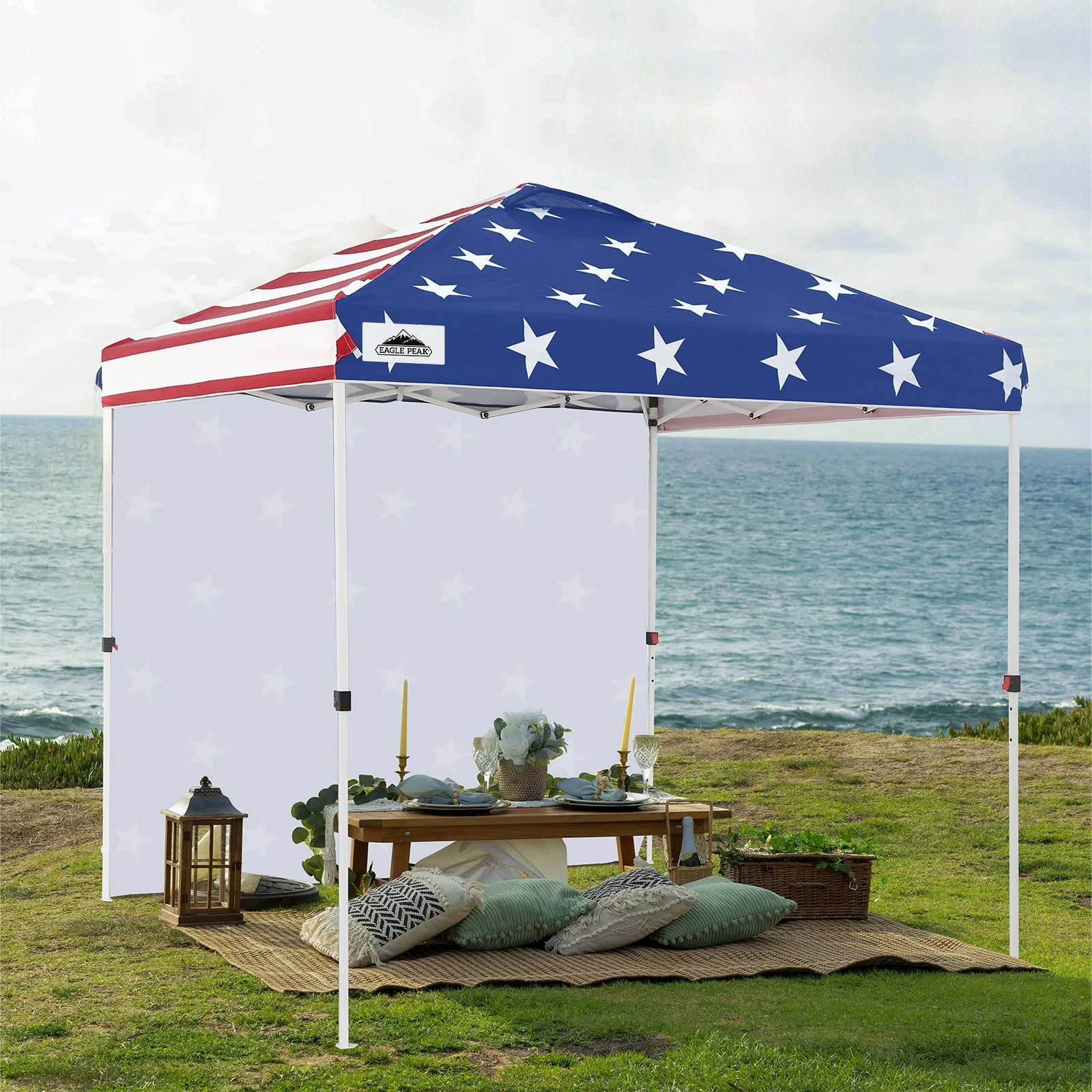 EAGLE PEAK 8x8 Pop Up Straight Leg Canopy with Sidewall