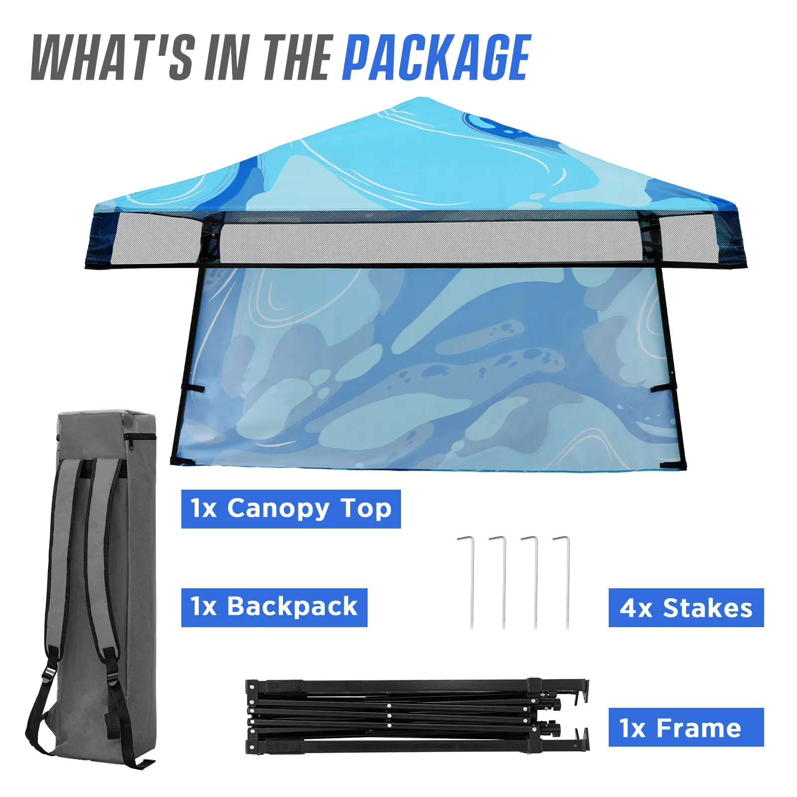 EAGLE PEAK Day Tripper 8x8 Slant Leg Canopy w/ Backpack (36 sqft of Shade)