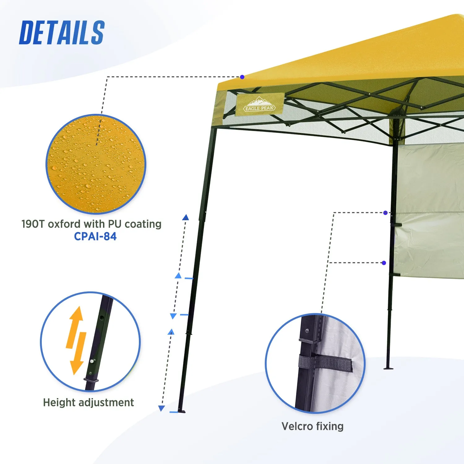 EAGLE PEAK Day Tripper 8x8 Slant Leg Canopy w/ Backpack (36 sqft of Shade)