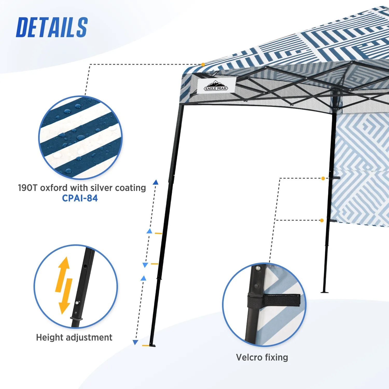 EAGLE PEAK Day Tripper 8x8 Slant Leg Canopy w/ Backpack (36 sqft of Shade)