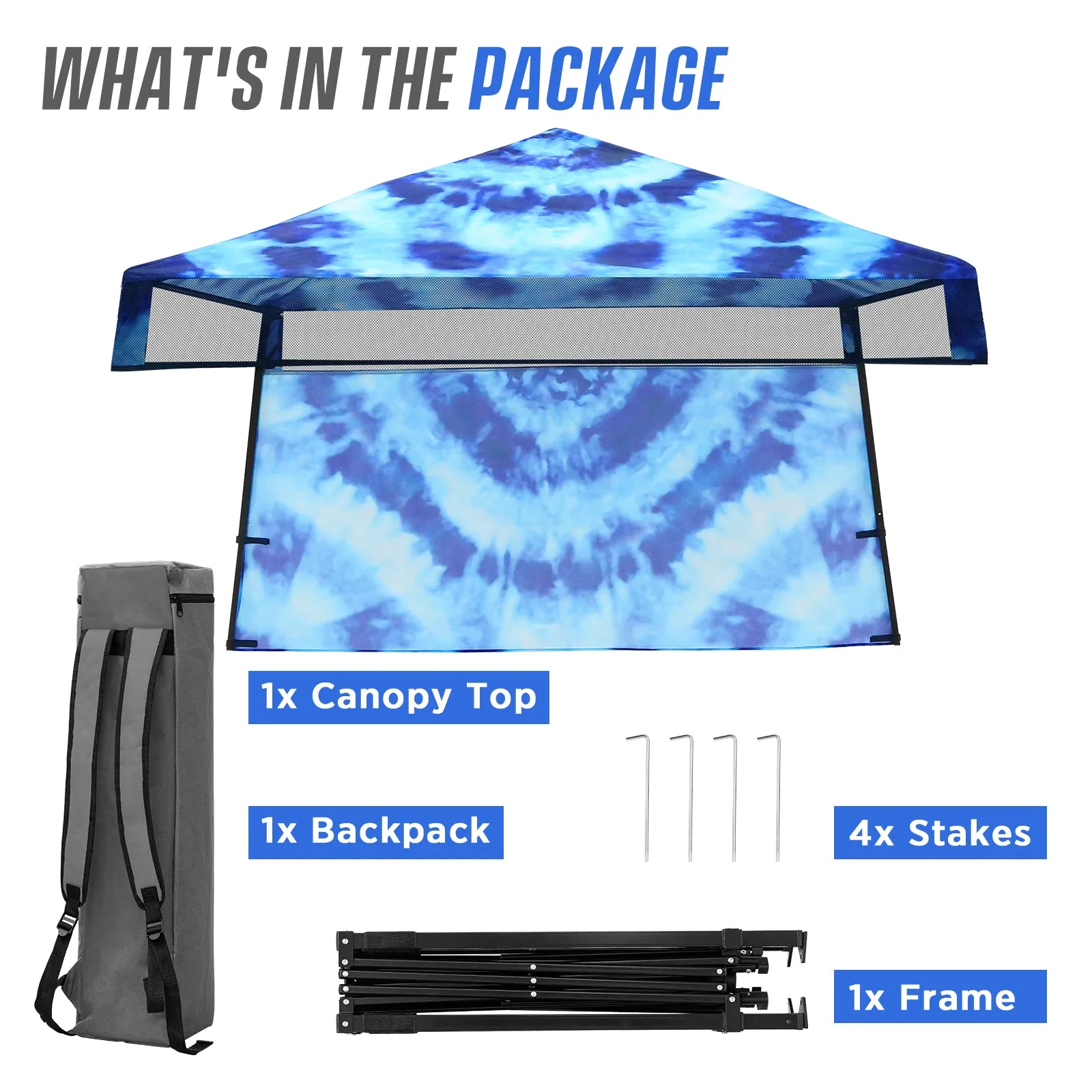 EAGLE PEAK Day Tripper 8x8 Slant Leg Canopy w/ Backpack (36 sqft of Shade)