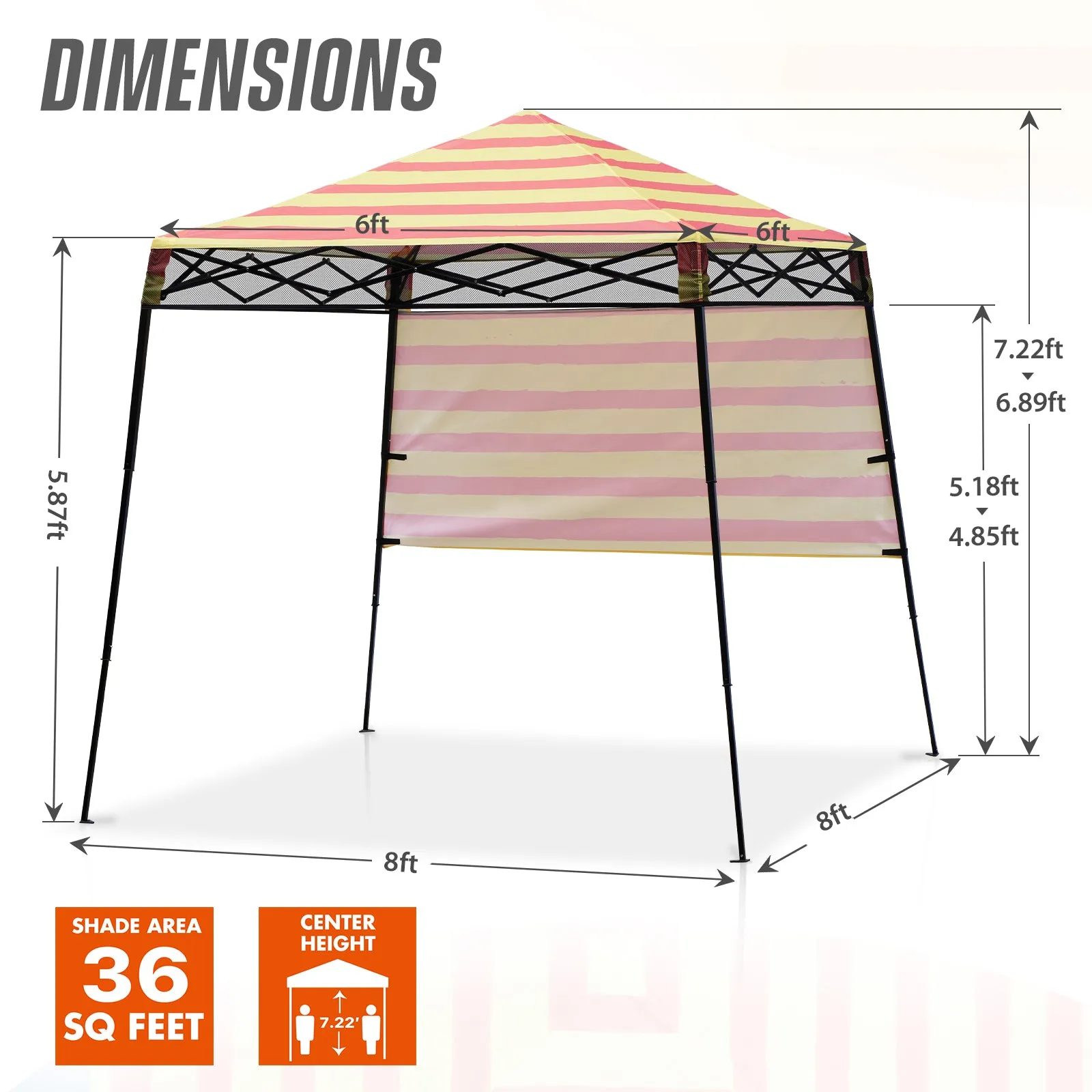 EAGLE PEAK Day Tripper 8x8 Slant Leg Canopy w/ Backpack (36 sqft of Shade)