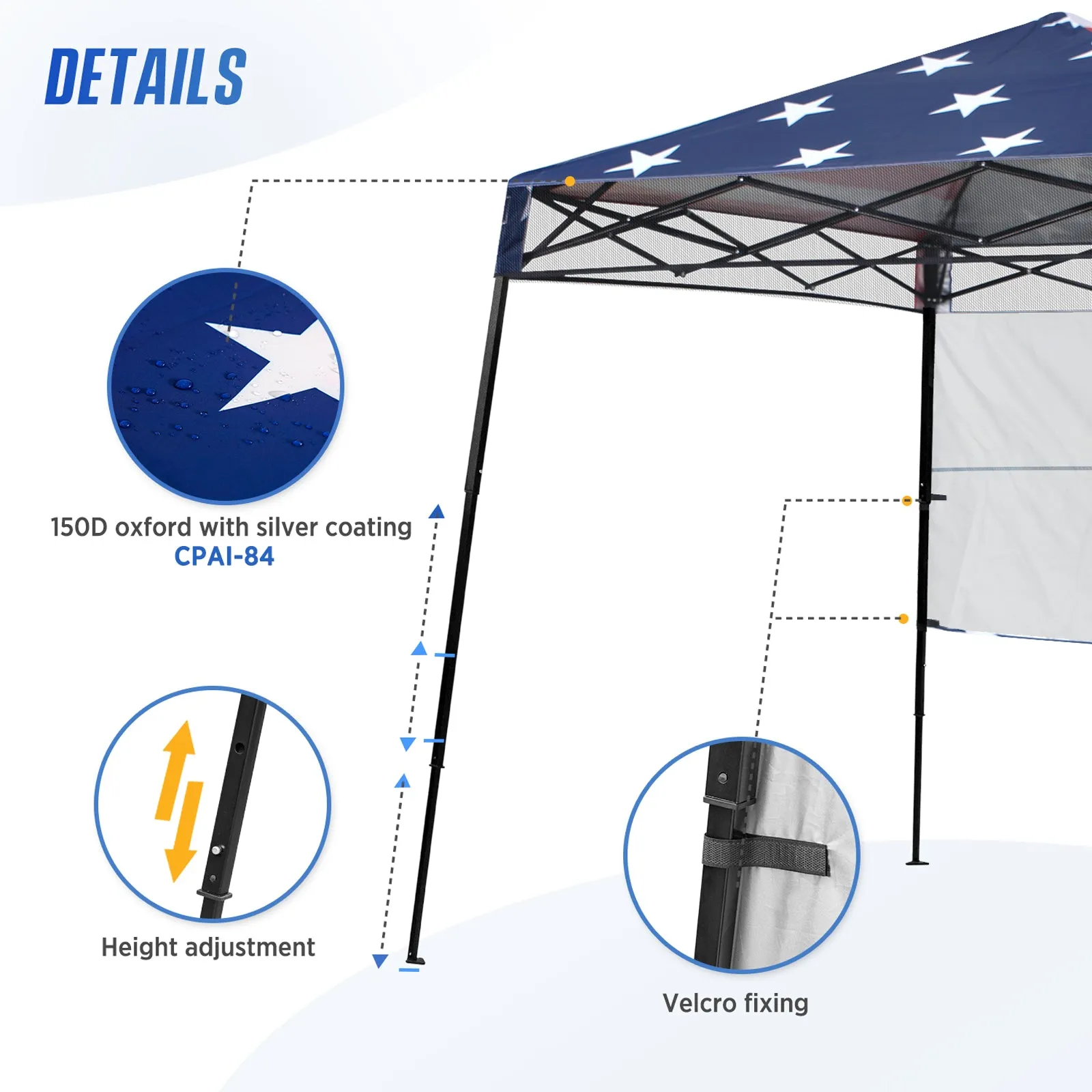 EAGLE PEAK Day Tripper 8x8 Slant Leg Canopy w/ Backpack (36 sqft of Shade)