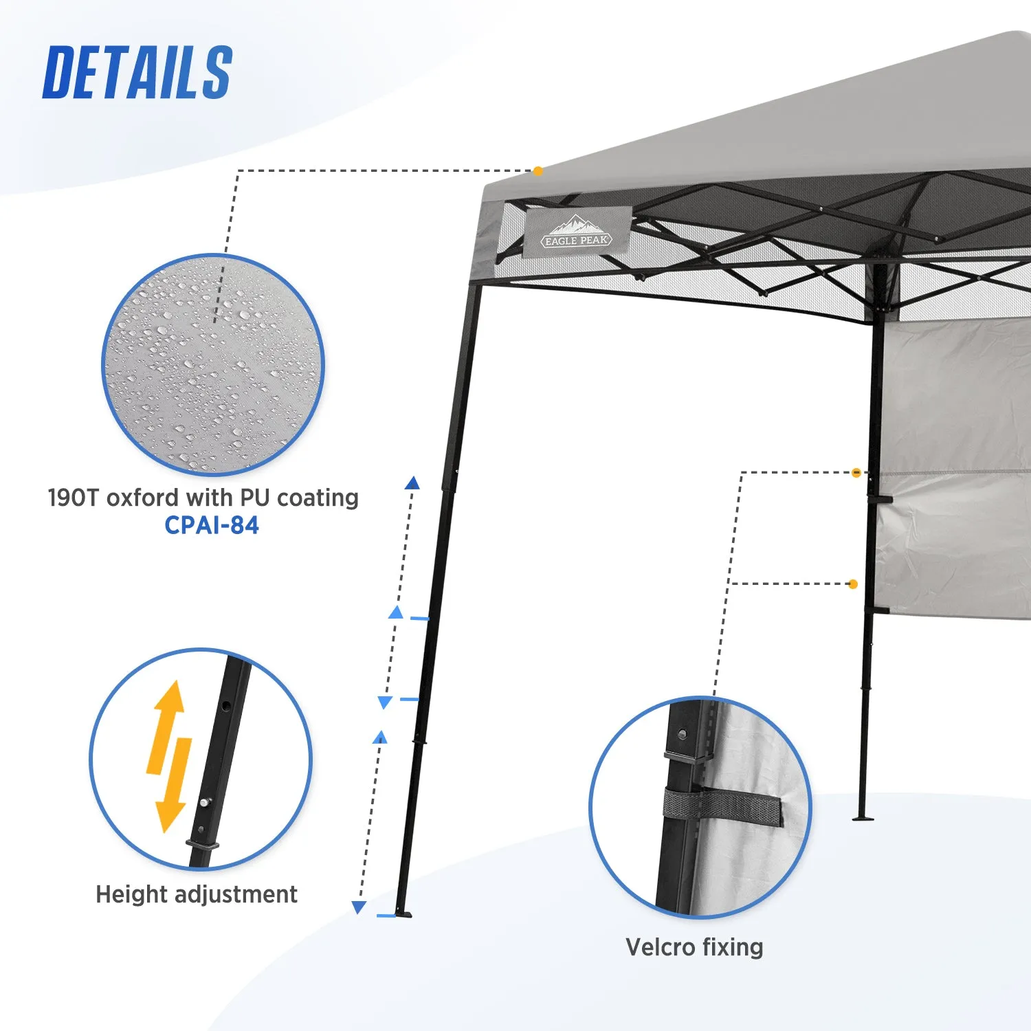 EAGLE PEAK Day Tripper 8x8 Slant Leg Canopy w/ Backpack (36 sqft of Shade)