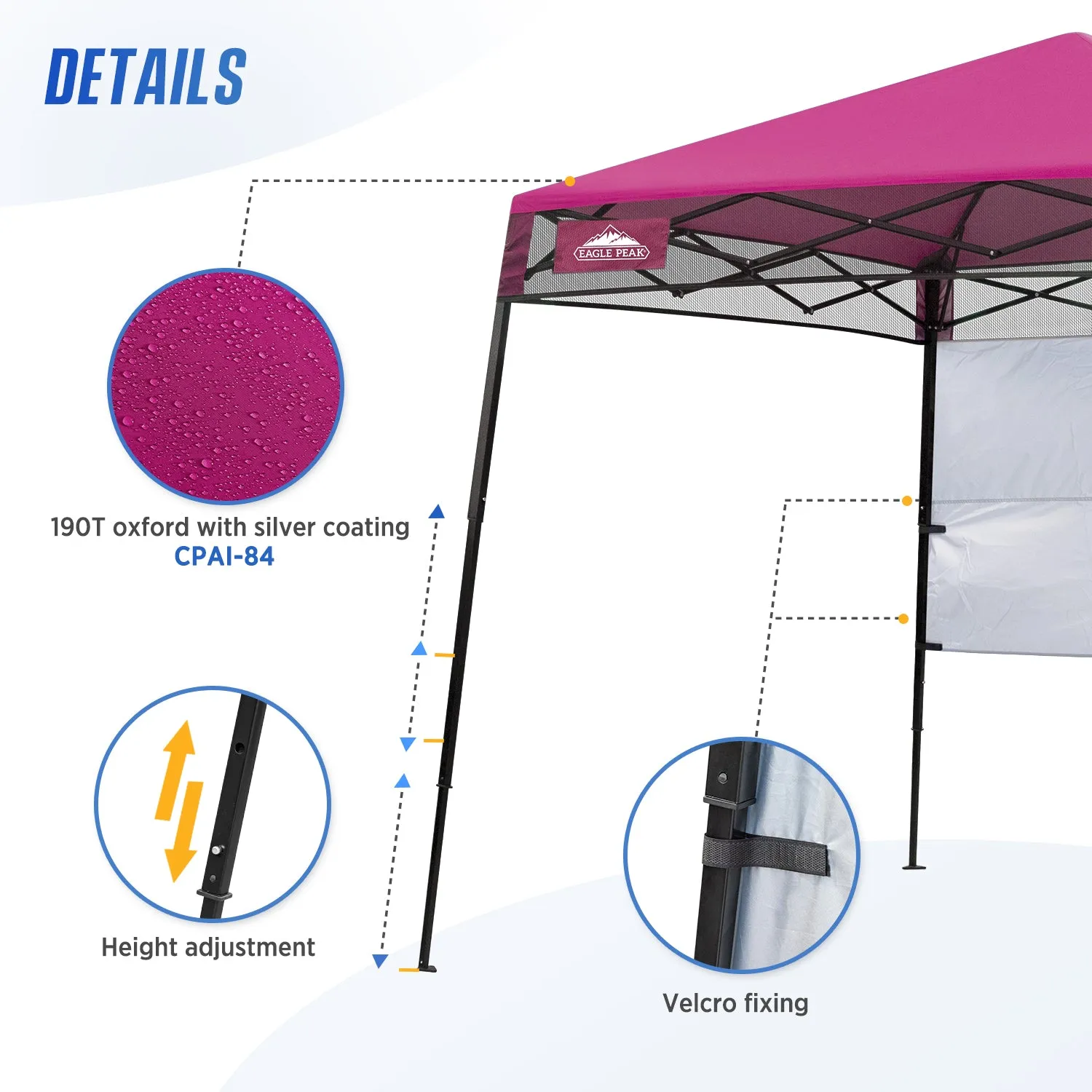 EAGLE PEAK Day Tripper 8x8 Slant Leg Canopy w/ Backpack (36 sqft of Shade)