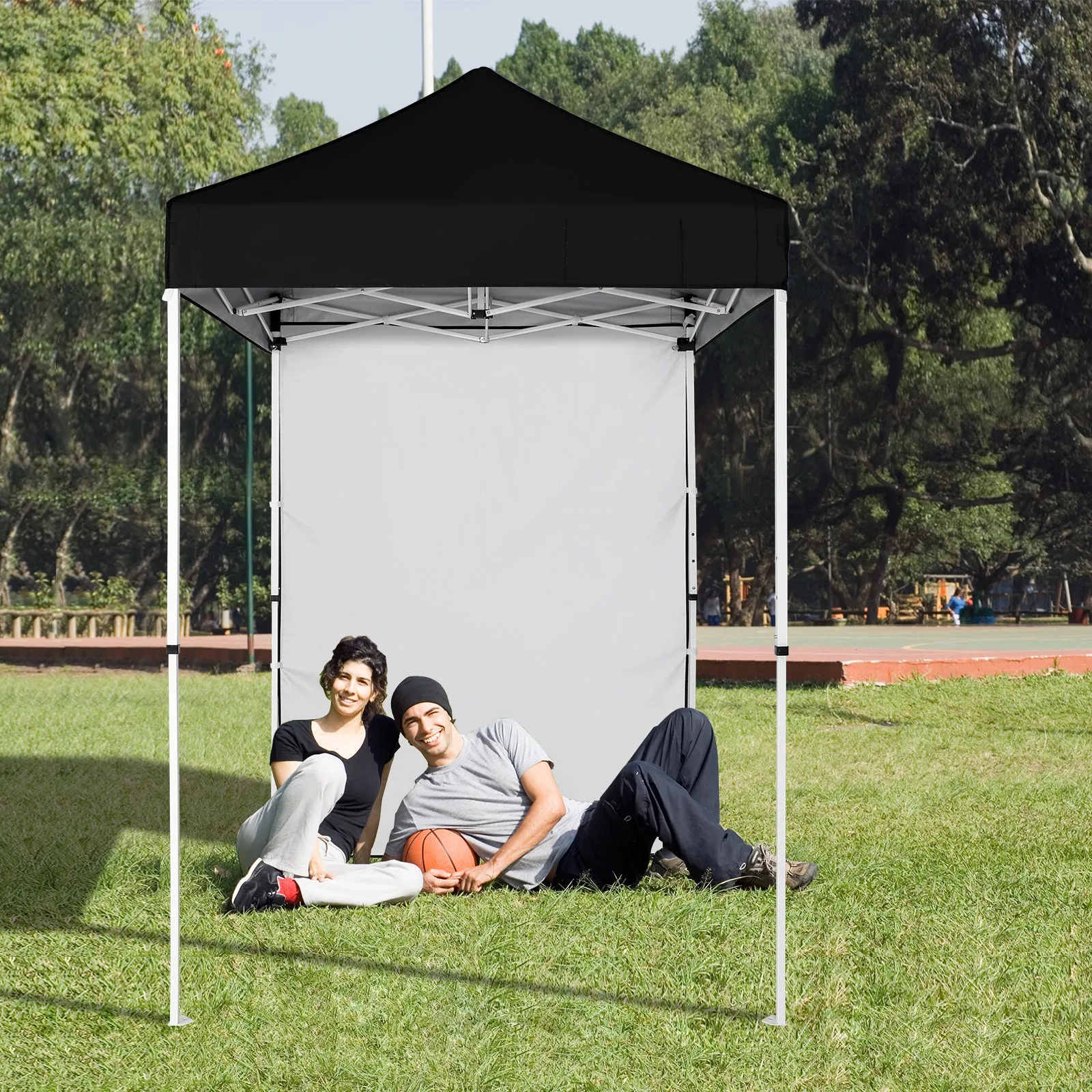 EAGLE PEAK Straight Leg Outdoor Portable Canopy Tent with Removable Sunwalls 5x5 ft, Carry Bag Included