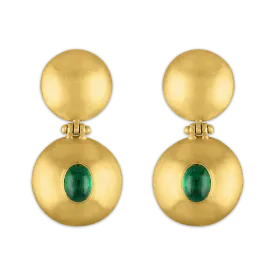 Emerald Double Dome Bulla Earrings