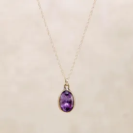 Fresh Violet Amethyst Solitaire Pendant