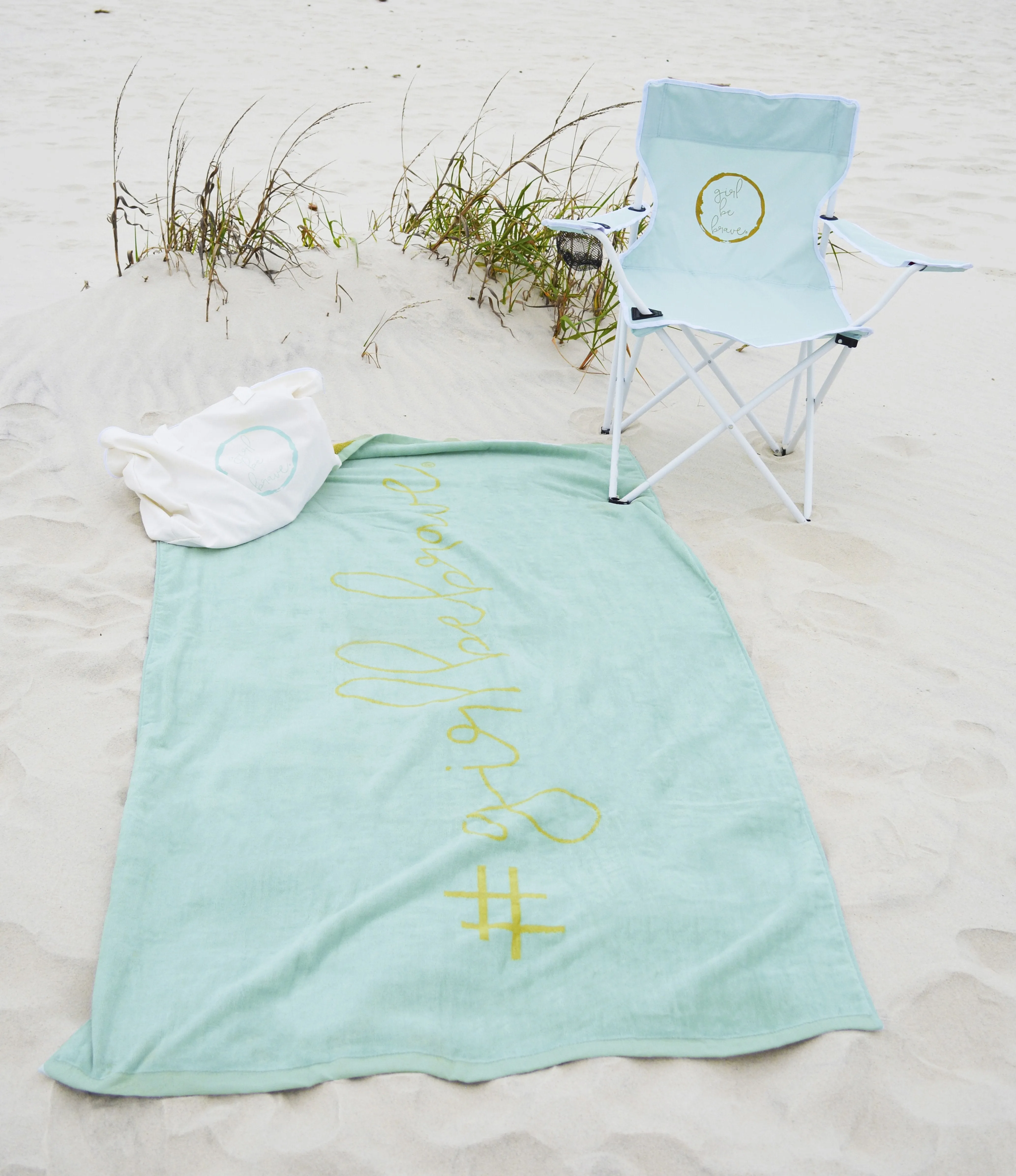 Girl Be Brave Beach Towel