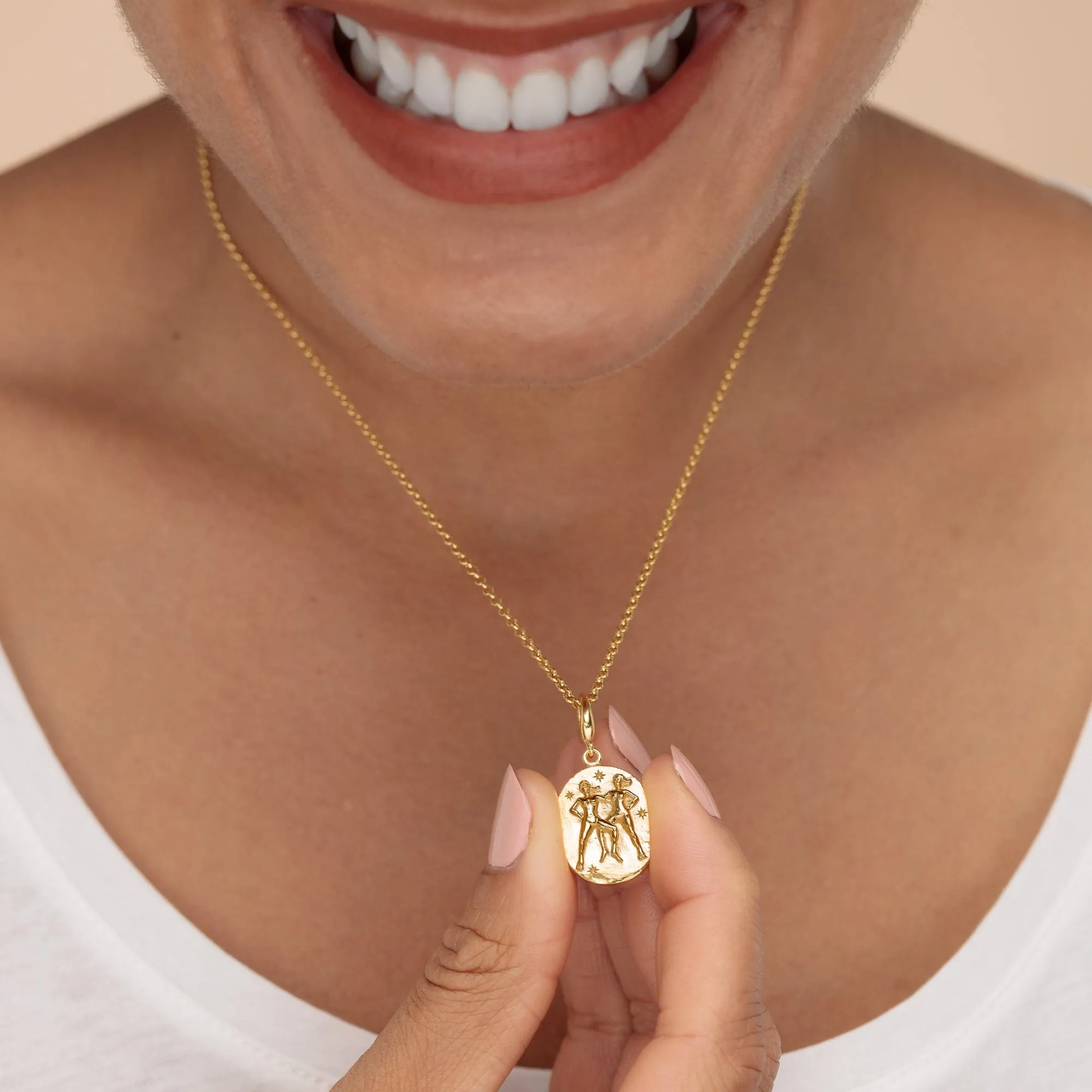 Gold Plated Gemini Zodiac Charm