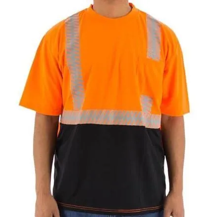 Hi Vis Birdseye Mesh Shirts - Short or Long Sleeve, ANSI 2, Reflective Chainsaw Striping