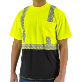 Hi Vis Birdseye Mesh Shirts - Short or Long Sleeve, ANSI 2, Reflective Chainsaw Striping