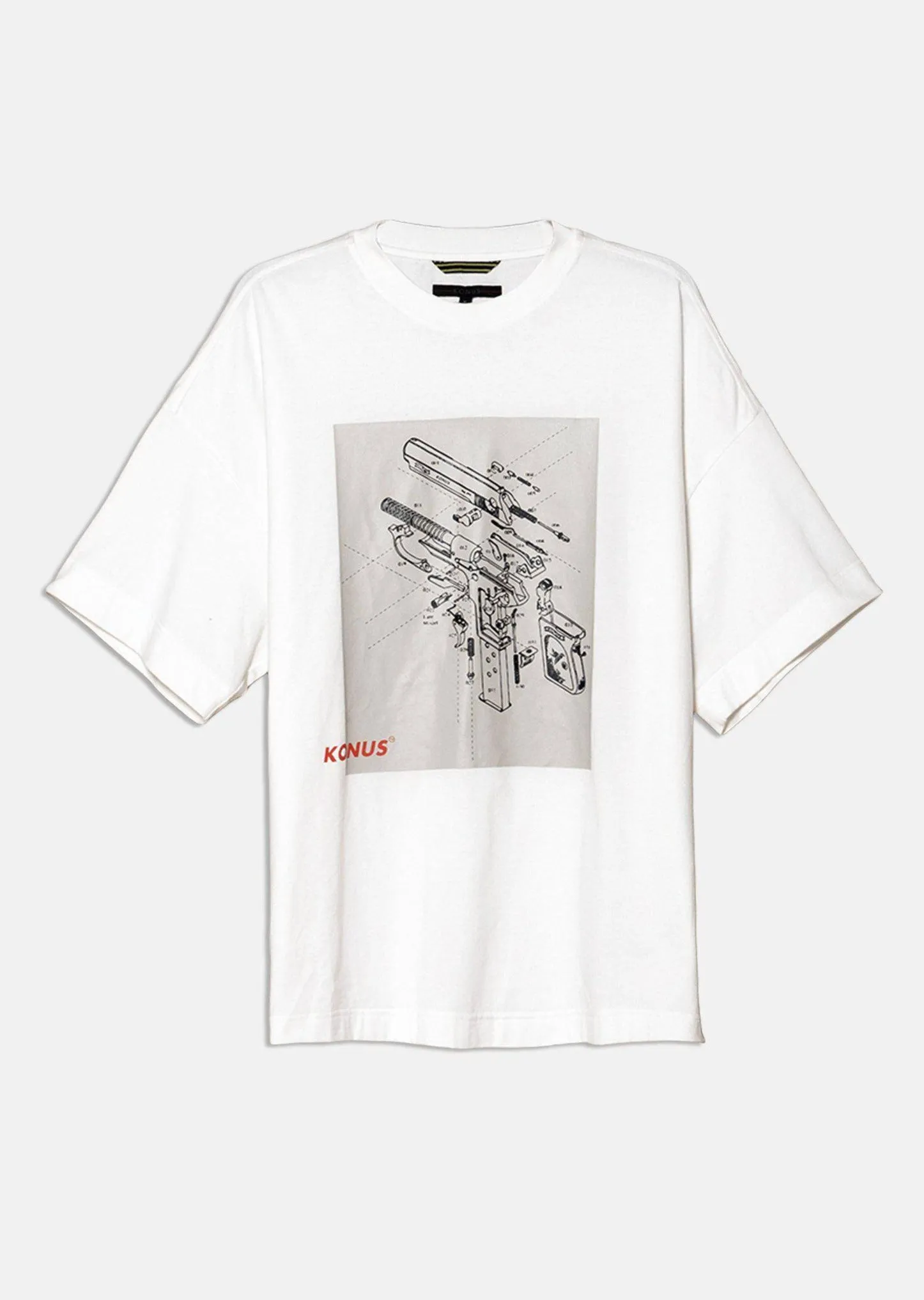 Konus Men's Short Sleeve Graphic Tee in White