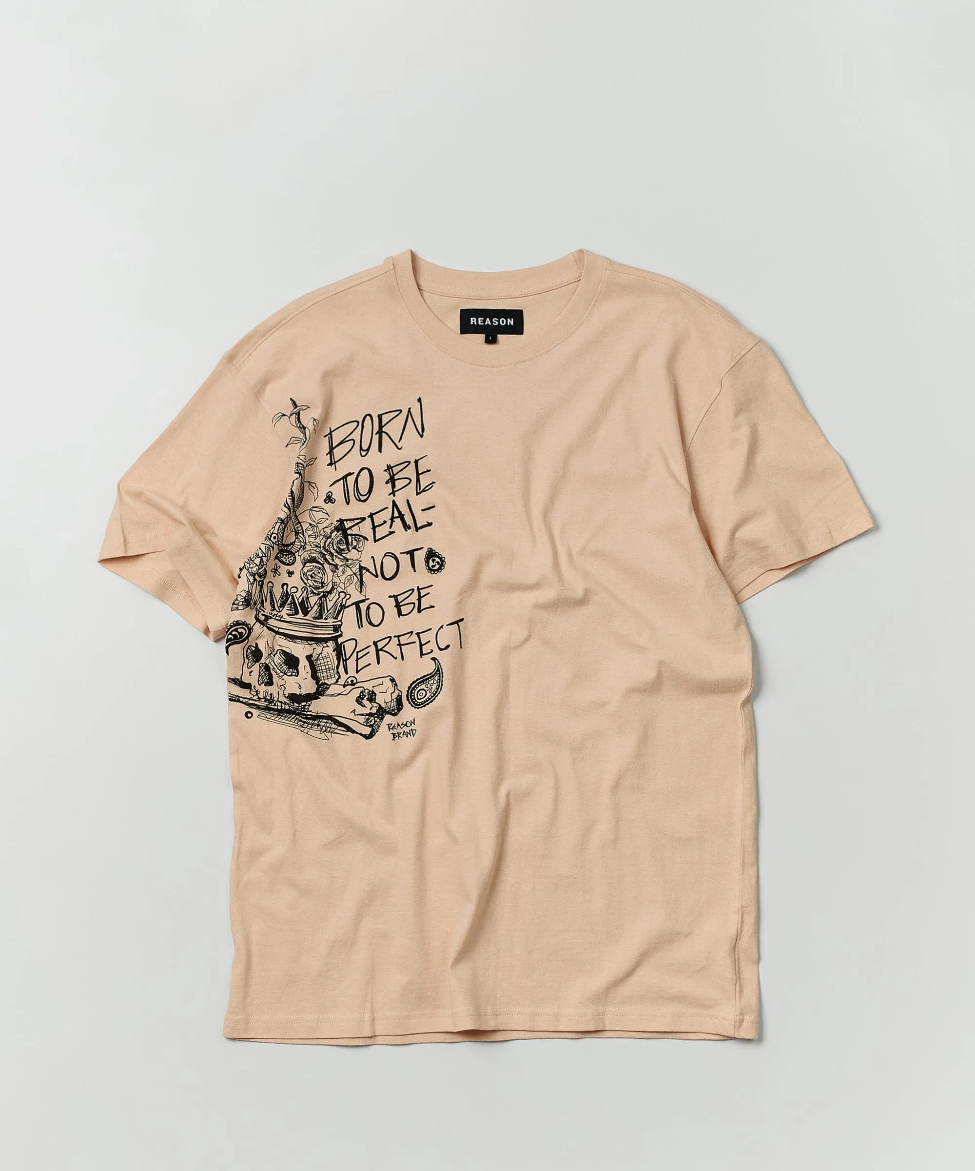 Luca Graphic Print Embroidery Short Sleeve Tee - Khaki