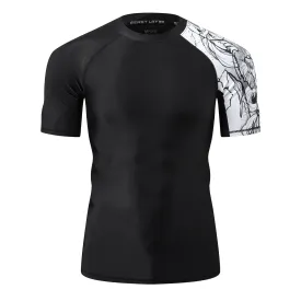 Men's Splice UV Sun Protection UPF 50  Skins Rash Guard Short Sleeves