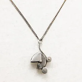 Miniature Sterling Baby Carriage Charm Necklace