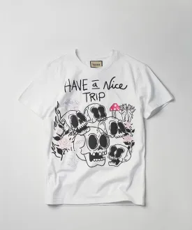 Nice Trip Short Sleeve Graphic Print Tee - White