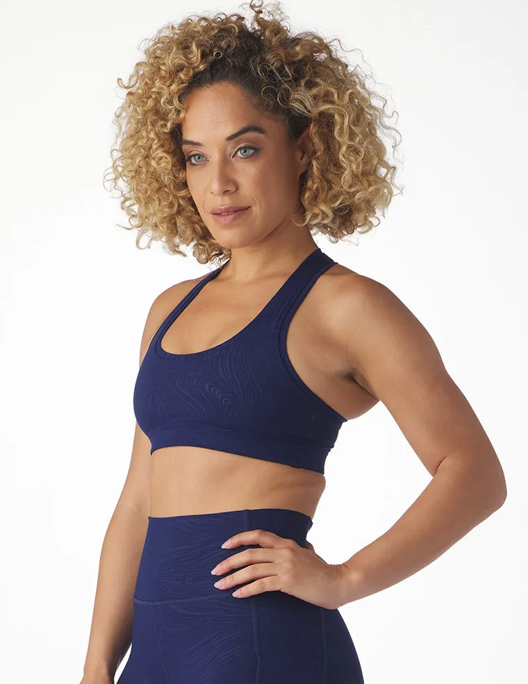 Notch Bra: Indigo Swirl Gloss