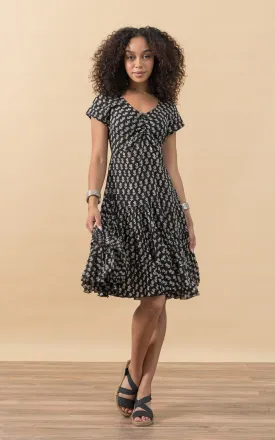 Paloma Dress, Short, Cap Sleeve, Amina Black