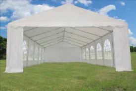 PE Party Tent 40'x16' with Waterproof Top - White