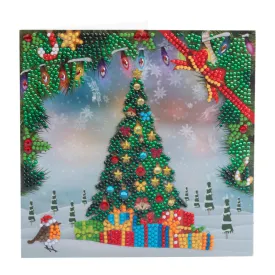 "Festive Tree" Crystal Art Card 18x18cm