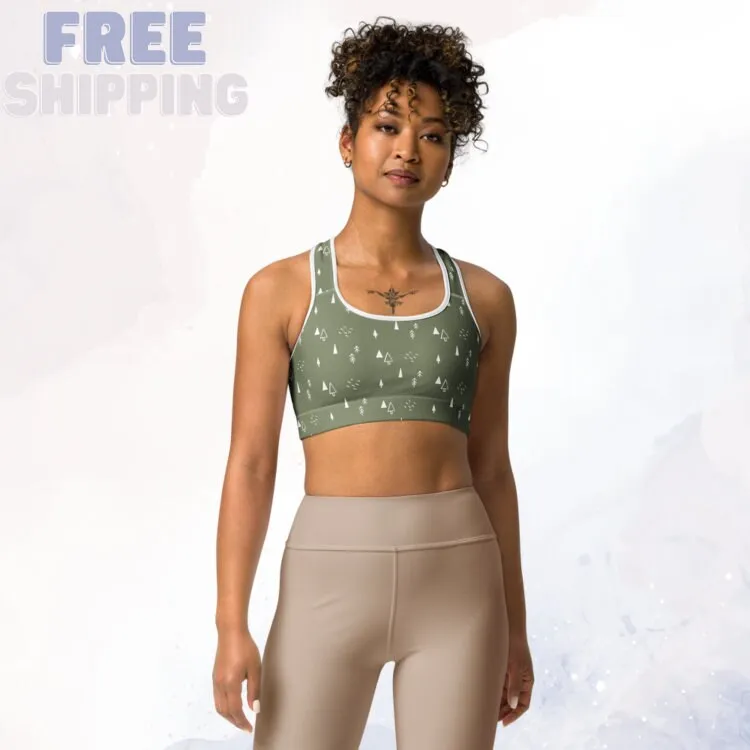 Scandinavian Forest Green Sports Bra