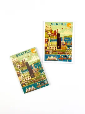 Seattle Geometric Skyline, Lantern Press Magnet