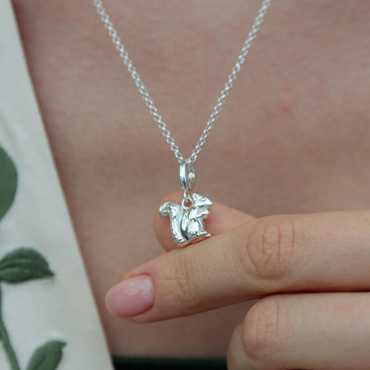 Silver Squirrel Charm