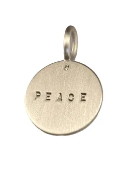 Sterling 'Peace' Diamond Charm